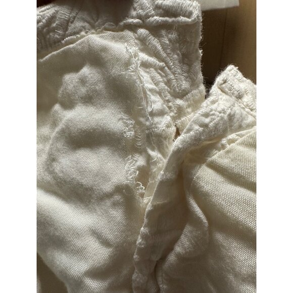 Free People Daniella Cotton Eyelet Mini Dress Puff Sleeve Button Front 8 - Picture 7 of 11